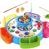 Plastic fish battery operated fishing toy set game with light and music