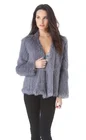 China Factory Wholesale Fashion Women Winter Coats Knitted Rabbit Fur Jacket