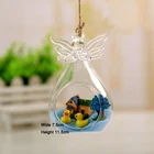 hanging angel shaped glass plant terrarium