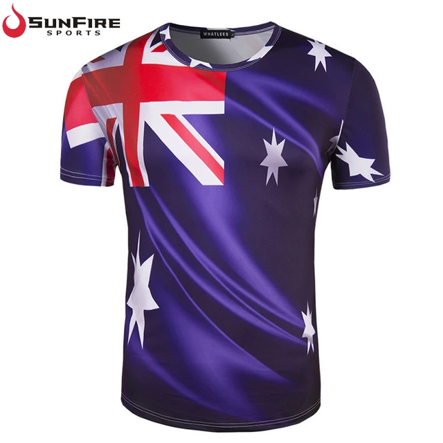 2018 Russia football world cup soccer Australian fans sports t shirt sublimated