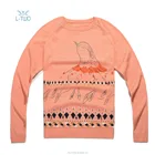 girl's t-shirt jacquard sweater knitted pullover
