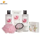 China factory design beautiful ceramic luxurious personal care body spa bath cleaning gift set in bathtub
