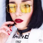 Metal Square Sunglasses Men Women Brand Designer gafas de sol Fashion Style Glasses small box frame eyewear clear len eyeglasses