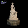 Natural outdoor Chinese cream sandstone carved stone boy fountain for sale