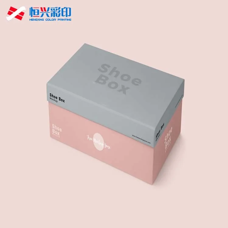 end custom shoe box packaging , black shoe gift box ,cardboard