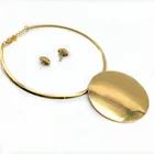 New Fashion Women African Jewelry Gold Plated Alloy Wedding Necklace Earring Jewelry Sets