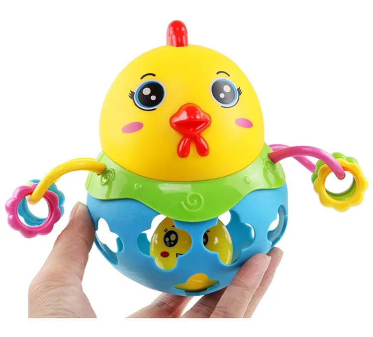 Cute cartoon chick soft plastic musical baby toy