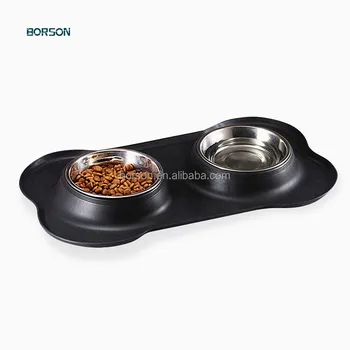Dog Bowls Stainless Steel Dog Bowl With No Spill Non Skid Silicone