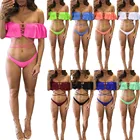 GC-86962016 high quality bandage ruffled two piece tankinis swimming suit sexy girl hot bikini set african clothing