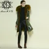 thick faux fur lined long length army design green womens parka jackets uk