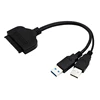 factory USB 3.0 to SATA 22 Pin Adapter Cable for 2.5 inch HDD Hard Disk Drive with usb 2.0 power cable