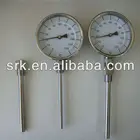 100 mm diameter Industrial radial Bimetal thermometer with protective tube