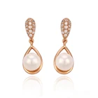 29309-New top design gold jhumka ladies pearl earring