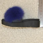 Hot Sale Spring Summer Autumn Winter Slippers Women Outdoor Indoor Sandal Real Fox Fur Slides