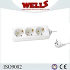 European 3 way plug schuko socket extension
