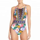 Customized Hot sexy China Manufacturer Women's Retro One Piece Swimsuits Lycra Rash Ladies Swimwear