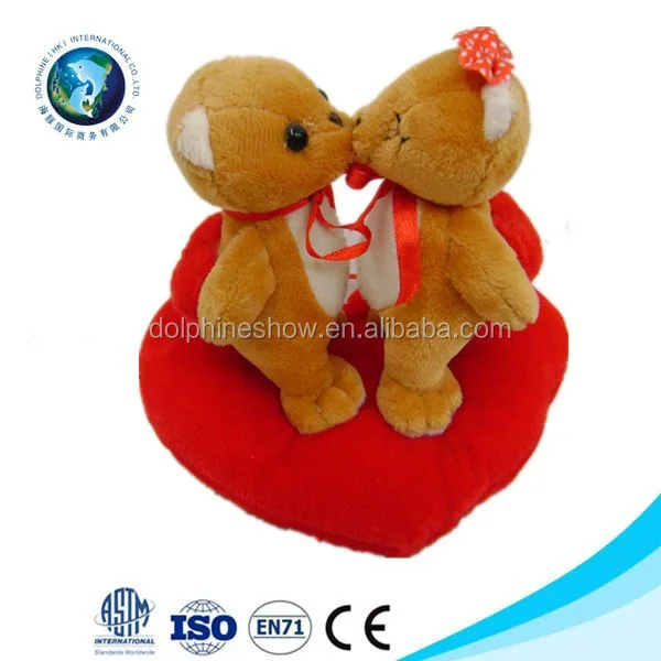 wedding and valentines day plush toy couple of bears with heart