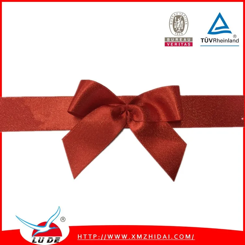 gift box ribbon bow for valentine, printed ribbon bow with wire