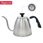 Highwin Factory Hot Sale 304 Stainless Steel Gooseneck Arabic Coffee Pot with thermometer
