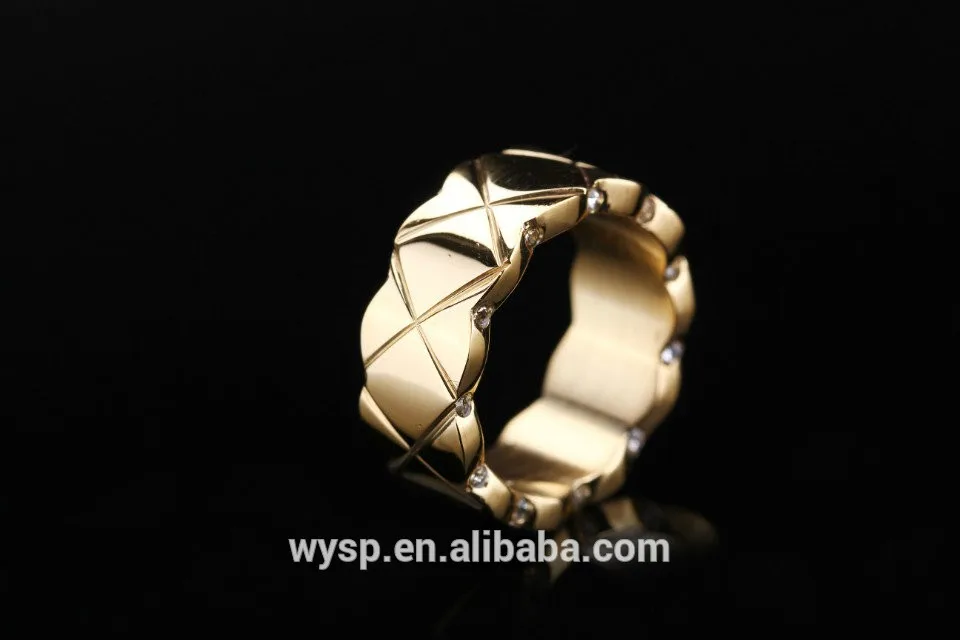 Gold Men's Latest Wedding Ring Stainless Steel Zirconia Classic Jewelry Engagement Ring 3.jpg