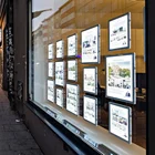 New advertising acrylic showcase window display led frame real estate agency
