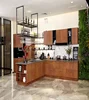 Wood grain colors modern stainless steel kitchen cabinet from China