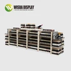 New arrival wooden wine metal display rack with retail stores