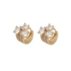 94730 Mens earring tanishq diamond jewelry simple shape gold plated women hoop earrings