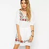 Summer Short Sleeve V Neck linen sexy loose casual floral maternity embroidered women's dress