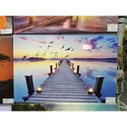 Glass Wall Hanging Art Beach Insert Digital Wall Clock