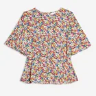 Fashion custom new arrival ladies crop tops Floral printed blouse summer clothing for women