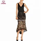 Fancy skirt top designs silk-organza maxi Crochet-appliqued lace skirt for ladies