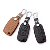 Factory supply 2 3 Buttons Leather Flip Car Key Case Cover for VW Amarok Golf Mk4 Mk5 Citi Crafter Lupo remote keychain protect