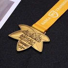 Jiabo matt gold metal zinc alloy 3d Maple shape Romania forest run sports medals custom