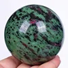 Natural Ruby Zoisite Jade Stone Crystal Ball Polished For Decoration