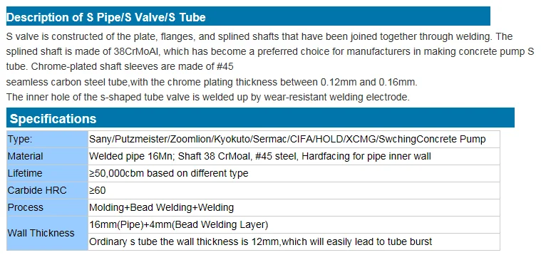 Trailer Pump Spare Parts S Valve