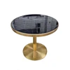 Luxury brass table base round marble top coffee table