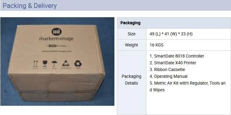Markem 8018 print head 32mm smartdate transfer overprinter plastic bagsMarkem 8018 digital coding machine