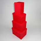 Color printed flocking paper packaging cardboard gift box with lid