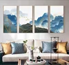 Factory Directly Sale 4 Pieces The Birds Landscape Abstract Canvas Oil Painting For Living Room Decoration Art Work