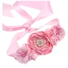 handmade Bridal Wedding Sash Belt Pink Flowers Maternity Sash Belt Pregnant Sash