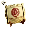 Custom embossed brass gold souvenir metal plate logo /metal logo plates