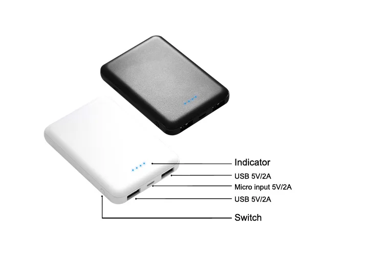 Power Bank 5000mAh Portable Charger Mini Sized Ultra Compact External Battery - ANKUX.COM