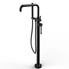 Kaiping factory black bathtub filler shower taps floor standing bath mixer