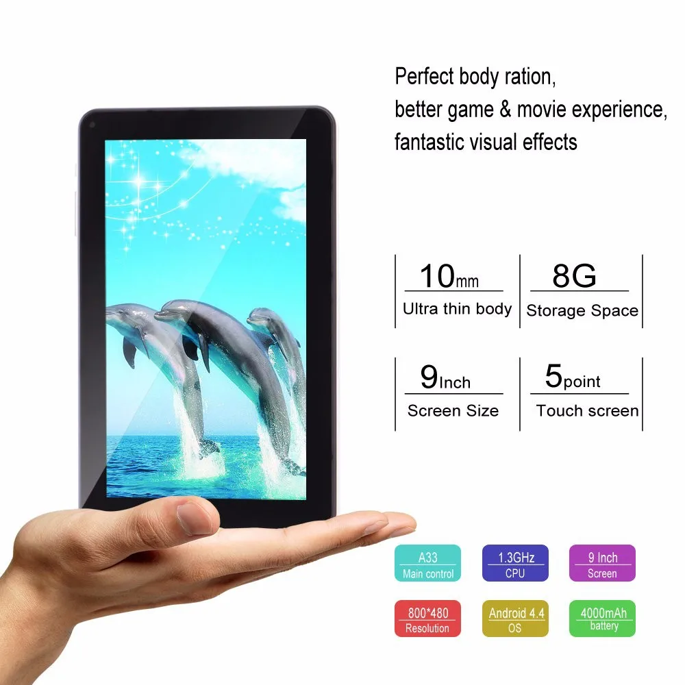 9 inch Tablet PC 1GB RAM 8GB ROM Android 5.1 Tablet Computer Quad Core Two Camera Eternal 3G WIFI 2015 New Hottest