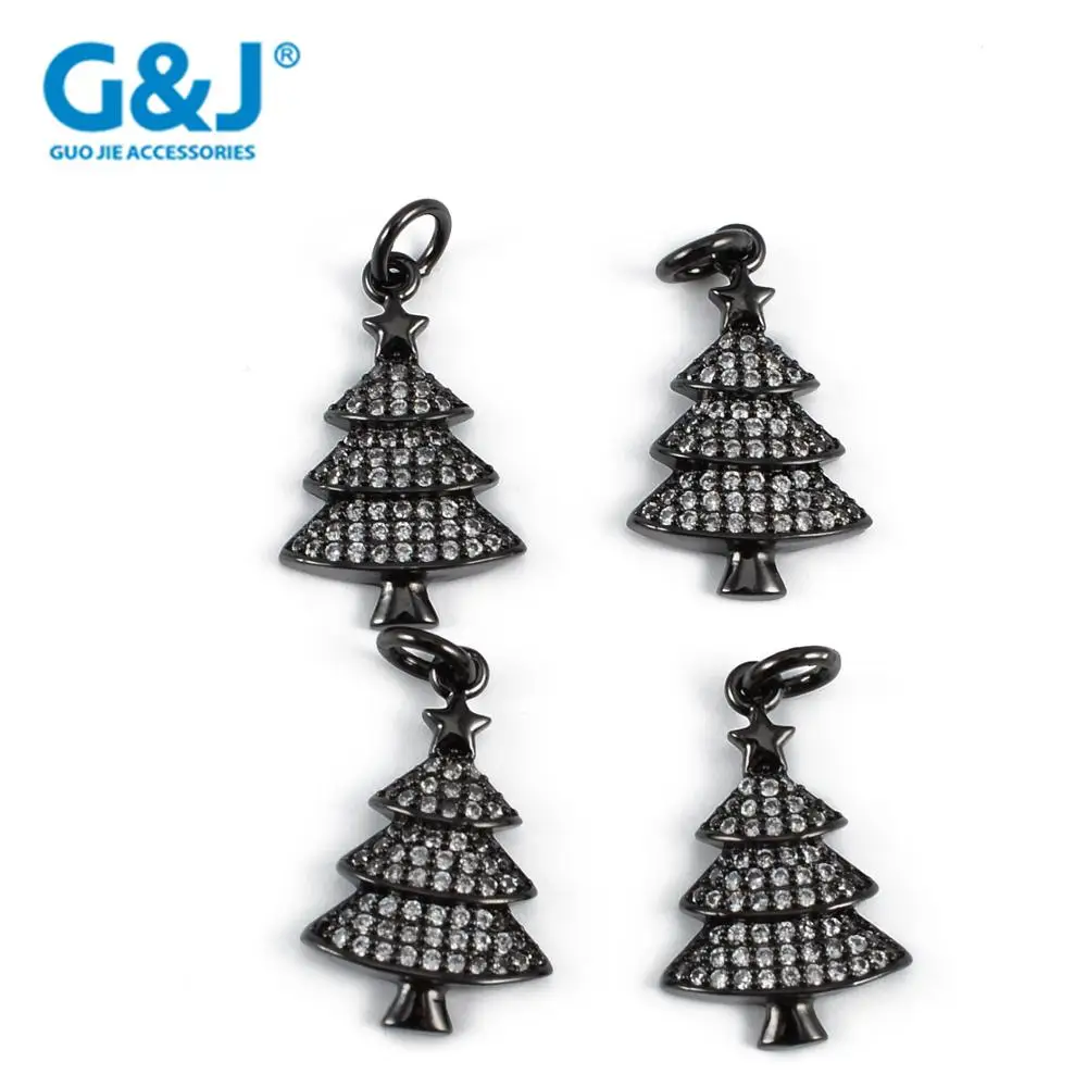 GuoJie brand micro pave CZ zircon accessories jewelry bracelet acrylic charm pendants