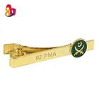 Promotion custom plane hitman jw mini brass security engraved metal matte tie clip with custom logo