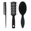 Portable Salon Styling Hairdressing professional anti-static handle plastic personalized hair brush 3pcs comb set for Barber