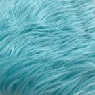 Wholesale Turquoise Blue Shaggy Raccoon Faux Fur Long Pile Fabric Sold By The Yard