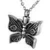 Low MOQ Human Funeral Keepsake Jewellery Butterfly Design Titanium Pendant Forever Love Stainless Steel Memorial GHP178